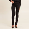 Jean ajusté taille standard long noir femme