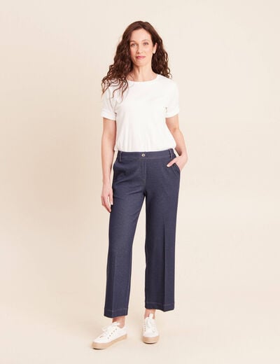 Jean large 7/8&egrave;me denim brut femme