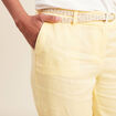 Pantalon flou ceinturé jaune clair femme