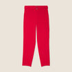 Pantalon flou ceintur&eacute; rouge femme