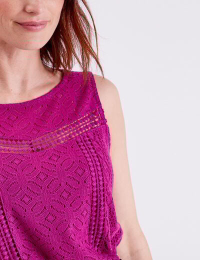 Débardeur bretelles larges violet femme