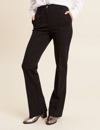 Pantalon bootcut maille milano noir femme