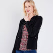 Gilet manches longues zippé noir femme