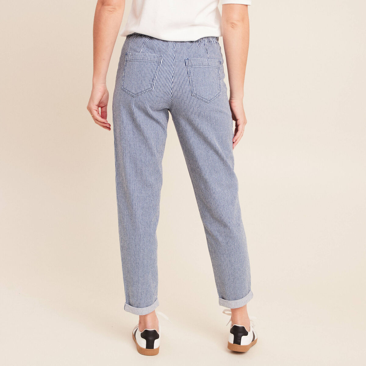 Jean coupe mom 7/8&egrave;me bleu femme