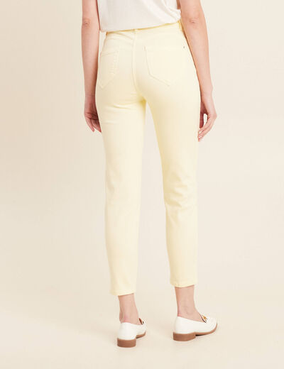 Pantalon ajusté 7/8ème jaune clair femme