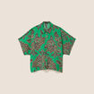 Chemise ample manches courtes fluide vert femme