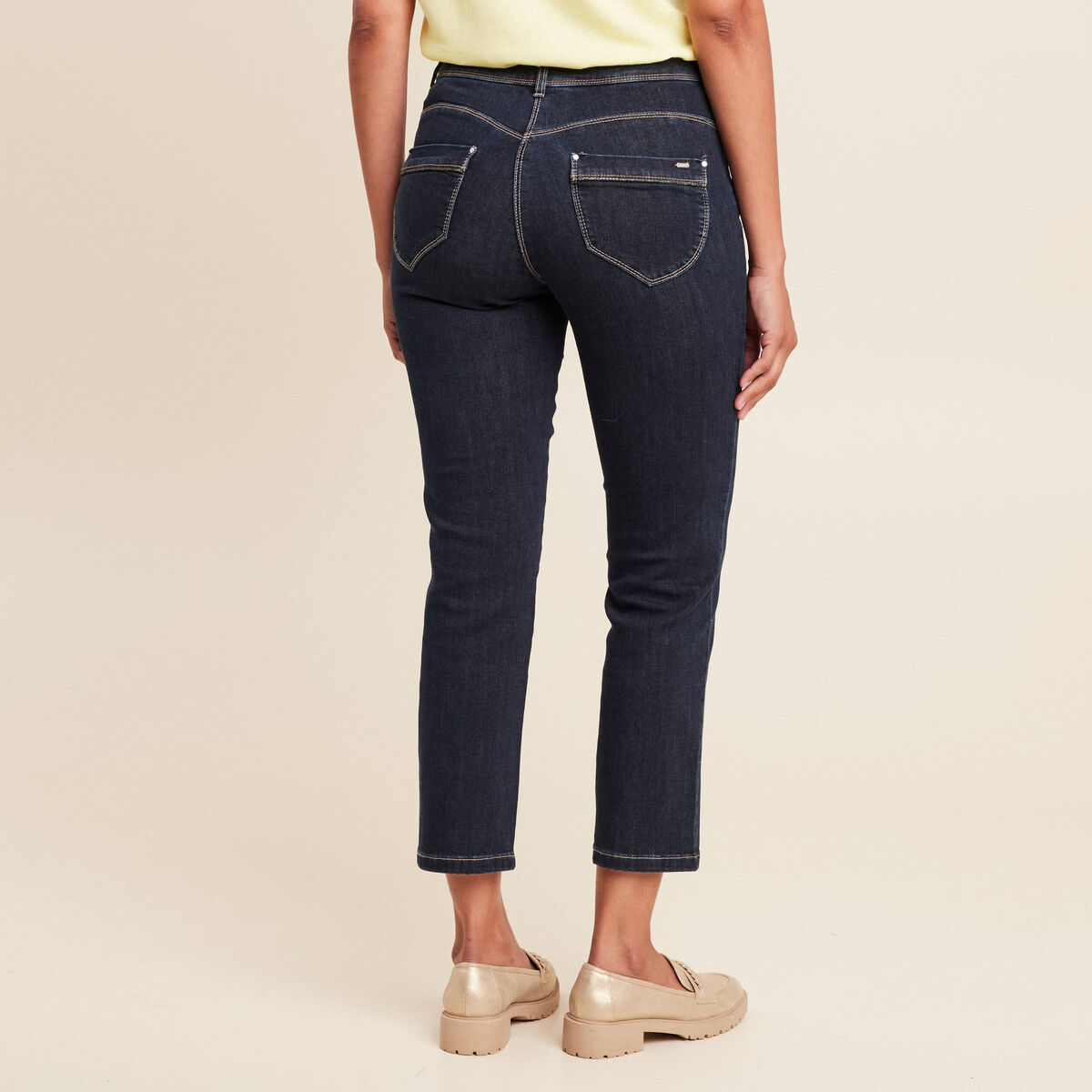 Jean coupe droite 7/8&egrave;me denim brut femme