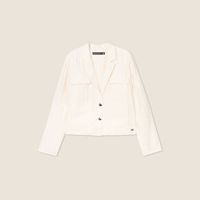 Veste esprit tailleur ecru femme