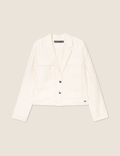Veste esprit tailleur ecru femme