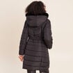 Doudoune cintr&eacute;e &agrave; capuche doubl&eacute;e noir femme