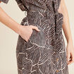 Robe droite ceinturée noir femme