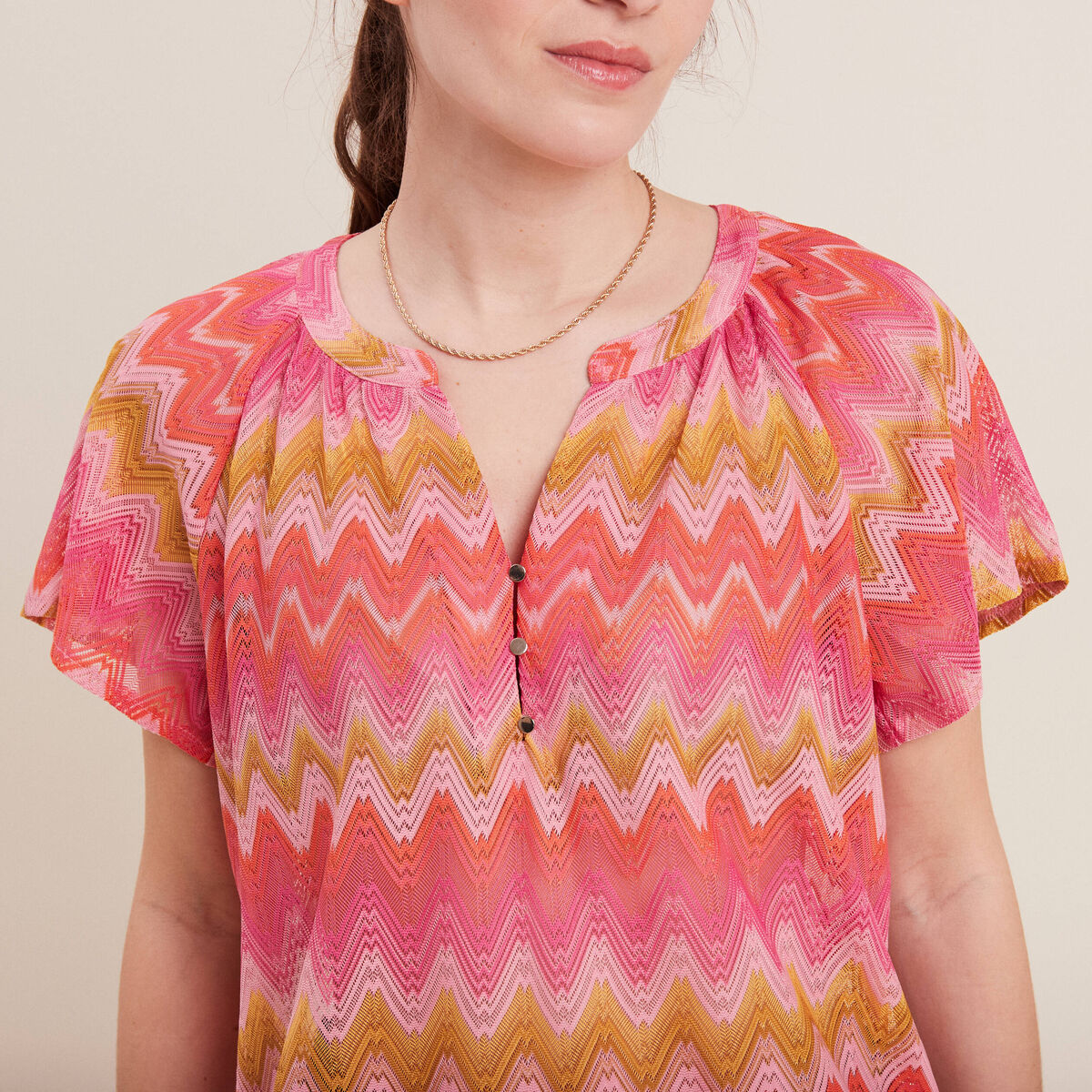 T-shirt manches courtes orange femme