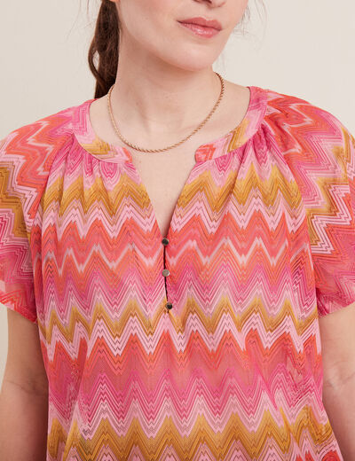 T-shirt manches courtes orange femme