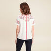 t-shirt droit court manches courtes ecru femme