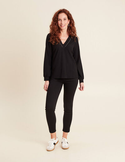 T-shirt manches longues noir femme