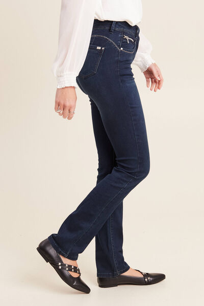 Jean droit denim brut femme