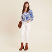 Blouse manches 3/4 blanc femme