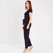 Combinaison pantalon ceinturée noir femme