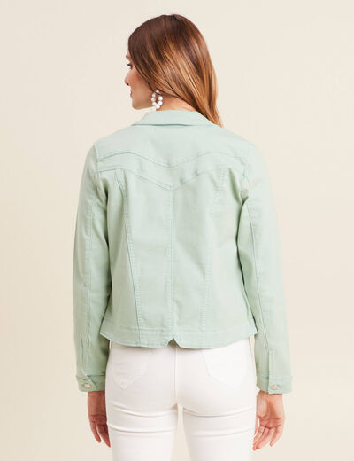 Blouson ajusté boutonné vert clair femme