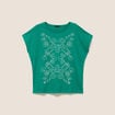 T-shirt col rond manches courtes vert menthe femme