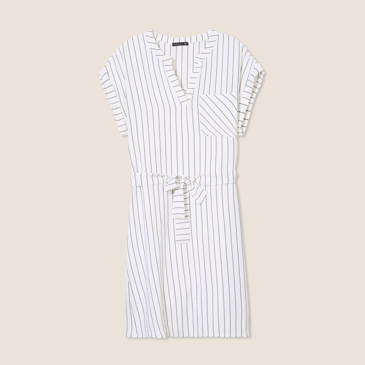 Robe droite courte doublée gris foncé femme