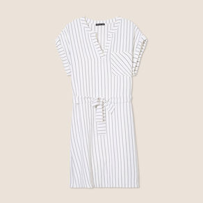 Robe droite courte doublée gris foncé femme