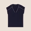 T-shirt manches courtes bleu foncé femme
