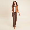 Pantalon magique L'Unique coupe bootcut marron cognac femme