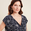 Blouse manches courtes bleu foncé femme