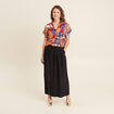 Chemise ample manches courtes multicolore femme
