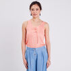 Débardeur bretelles larges rose corail femme