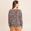 Pull manches longues bleu gris femme