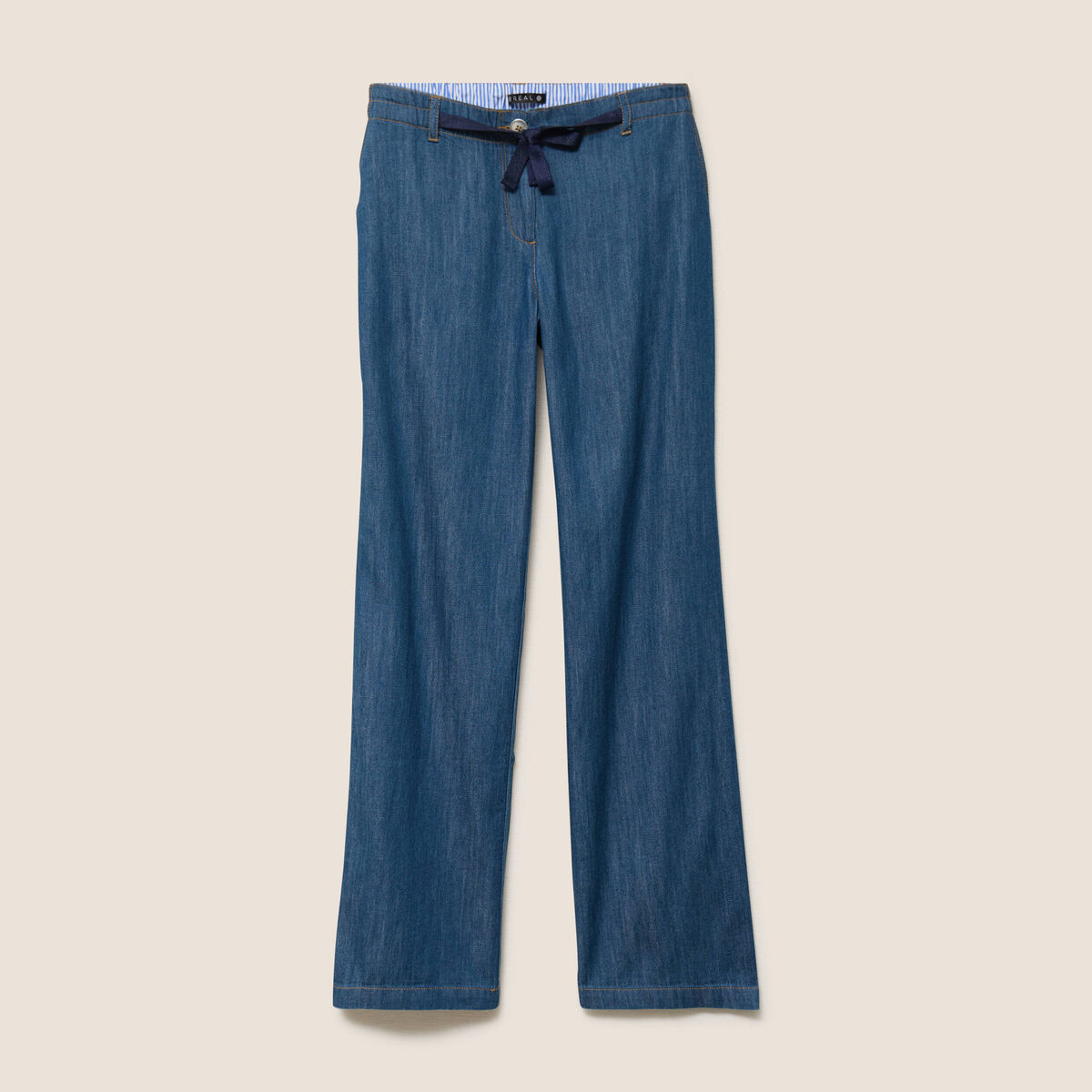 Jean large et fluide denim stone femme