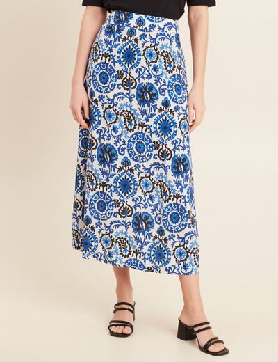 Jupe fluide taille standard bleu femme