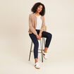 Gilet réversible ajouré sable femme