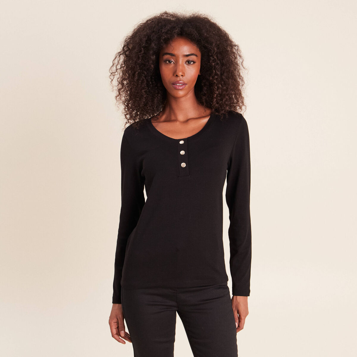 T-shirt manches longues noir femme
