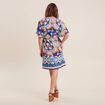 Robe droite col cache-coeur bleu femme