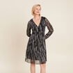 Robe argentée à sequins évasée noir femme
