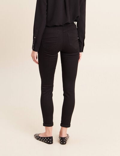 Jean coupe ajust&eacute;e 7/8&egrave;me noir femme