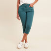 Pantacourt droit taille standard vert femme