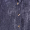 Chemise col chemise manches 3/4 bleu femme