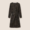 Robe ajust&eacute;e courte en maille col rond vert kaki femme