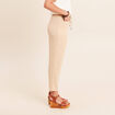 Pantalon mom 7/8&egrave;me en coton beige femme