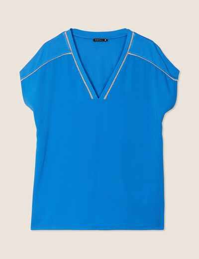 T-shirt manches courtes bleu femme