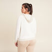 Sweat &agrave; capuche zipp&eacute; ecru femme