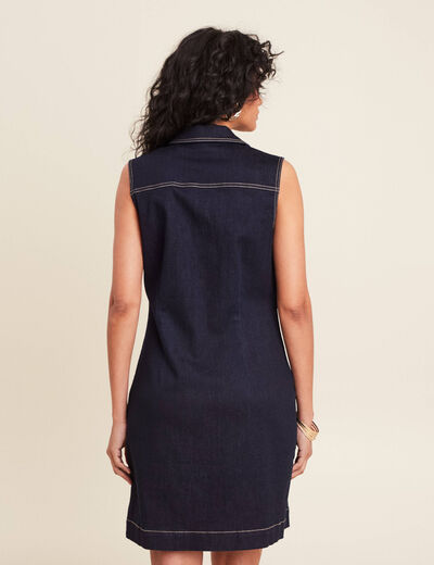 Robe droite en jean denim brut femme