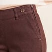 Jean large taille haute &agrave; paillettes marron fonc&eacute; femme