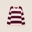 Pull col rond bordeaux femme