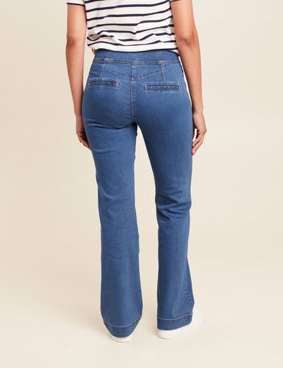 Jean bootcut taille haute denim stone femme