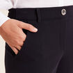 Pantalon coupe large &agrave; pinces bleu fonc&eacute; femme